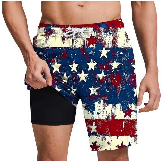 Pantalones Cortos Casuales para Hombre Imprimir con Bolsillos Pantalones de Playa de Cintura Elástica, Pantalones Cortos de Cintura Elástica para Hombre