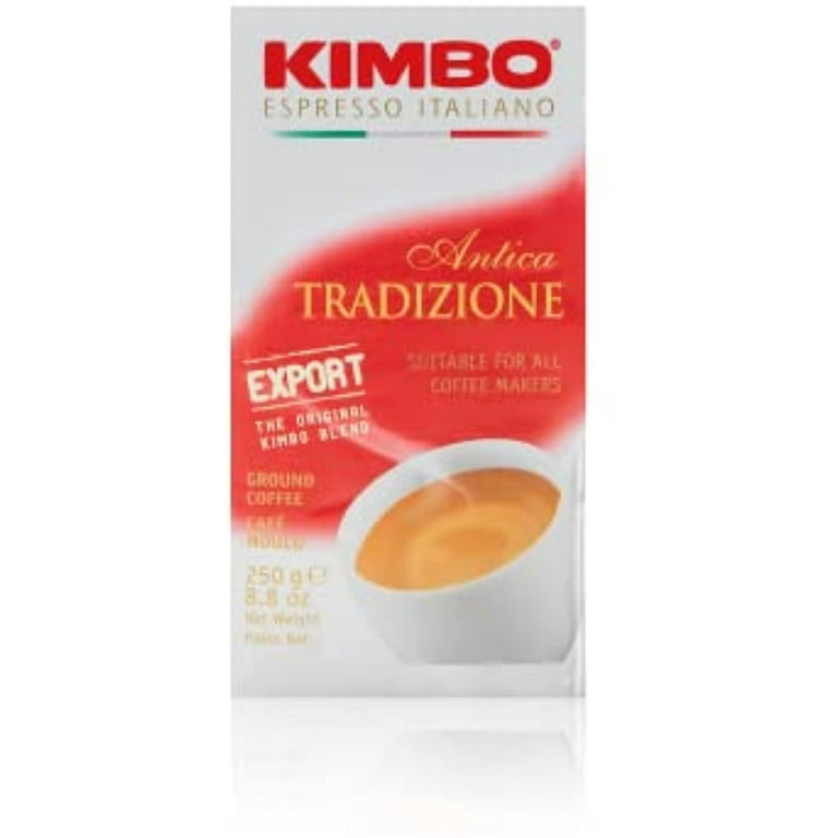 Kimbo Antica Tradizione Ground Coffee - Blended And Roasted In Italy -  Extra Dark Roast With A Neapolitan Tradition Of Mellow Flavor - 8.8 Oz Brick