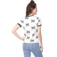 thumbnail image 5 of Allegra K Women's Short Sleeve Contrast Cartoon Cat Pet Print Tee Ringer T-shirt Tops, 5 of 6