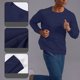 thumbnail image 1 of pstuiky camisa de manga larga para hombre, Camiseta informal de manga larga con cuello redondo para hombre, color liso, transpirable, para correr y hacer ejercicio tops de invierno para hombre m, 1 of 8