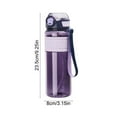 thumbnail image 3 of Sports Water Bottles with Removable Straw Leak-proof Flip Top Lid, Water Bottles with Strap for School, Fitness, Gym, Outdoor (Purple), 3 of 6