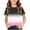 Black, variant on Girls Casual Short Sleeve Crew Neck Pullover T Shirt Comfy Daily Wear Ombre Top