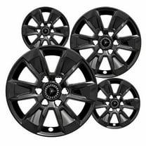 17" Gloss Black Wheel Skins Set Compatible with 2019-2025 GMC Sierra 1500, 2019-2021 Chevrolet Silverado 1500, 2022-2025 Silverado 1500 Custom, RST, LT, ZR2, High Country Impostors