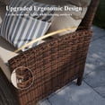 thumbnail image 6 of POTEBAN Outdoor Rattan 7-Piece Dining Set, Sectional Sofa Couch with Table & Chairs, All-Weather Conversation Set for Deck, Backyard, Khaki, 6 of 8