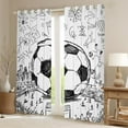 thumbnail image 2 of Manfei Cartoon Football Print Curtains Pack of 2 (42x84 Each) for Boy, White Black Graffiti Curtains Blackout, Soccer Sport Player Bedroom Curtains, Curtains and Drapes Bedroom Decor, 2 of 6