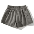 thumbnail image 2 of RYRJJ Cargo Shorts for Women with Pockets Elastic High Waist Lightweight Outdoor Shorts for Summer Casual Loose(Gray,M), 2 of 7