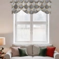 thumbnail image 2 of Grey Fish Scale Tie Up Valance Curtains for Windows, Kitchen Curtains Window Treatments, Modern Geometric Gold Abstract Moroccan Short Window Shades Valances for Bedroom Bathroom Cafe 42"x18", 2 of 8