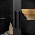 thumbnail image 5 of Living Room Cabinets A high arched storage cabinet with a lamp, a modern retro-style wooden storage cabinet with adjustable glass partitions, suitable for use as a multi-functional cabinet in kitchen, 5 of 12
