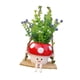 thumbnail image 4 of Maceta con forma de cara sonriente, bonita escultura colgante de resina con forma de flor Rojo, 4 of 9