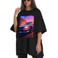 thumbnail image 4 of Plus Size Shirt for Women Black Tops for Women Oversized Short Sleeves Shirt for Women T Shirt Crewneck Shirt for Women L, 4 of 5