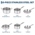 thumbnail image 1 of Kojooin 10-Piece Tri-Ply Stainless Steel Cookware Set with Lids, Induction Compatible Pots and Pans for Everyday Cooking, 1 of 8