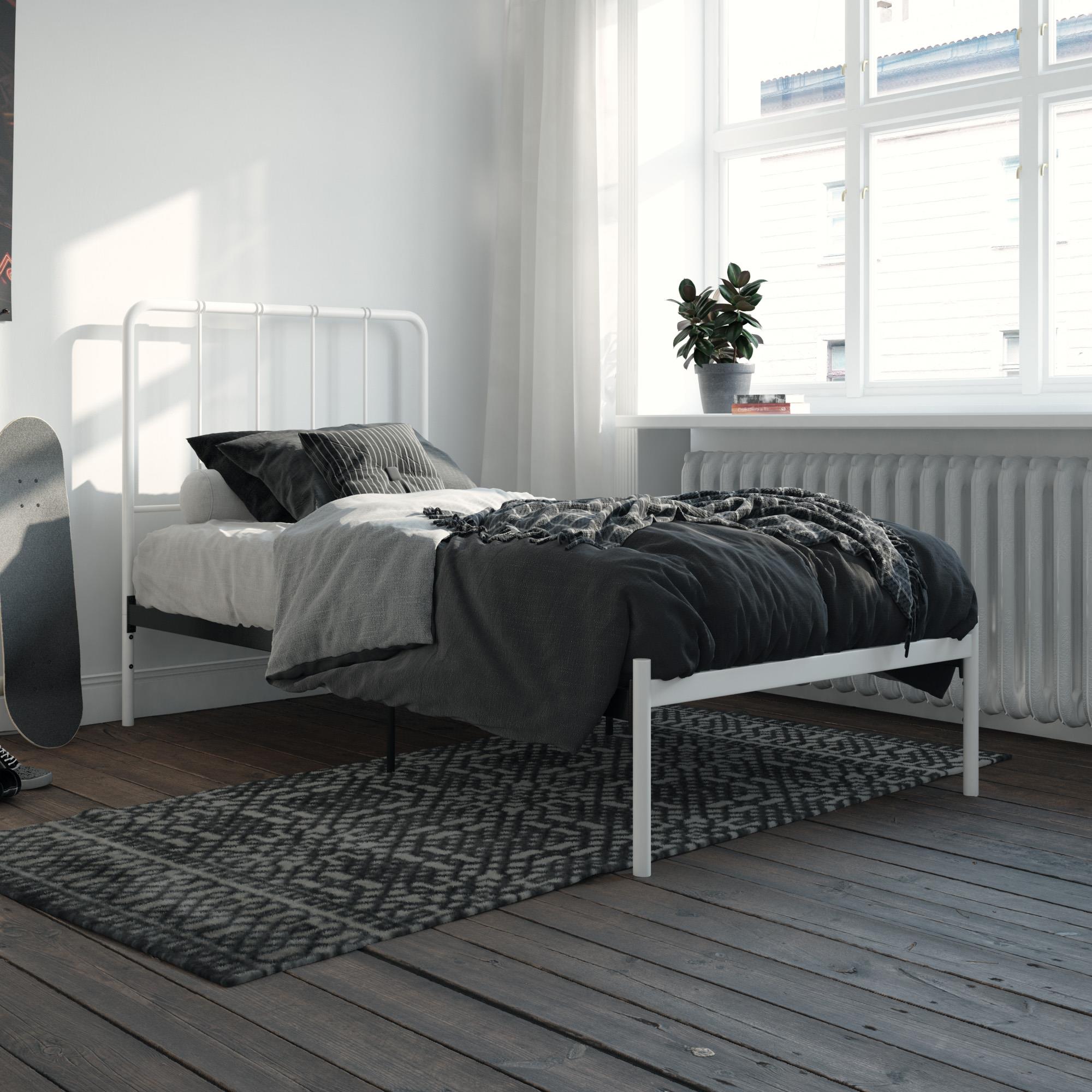 DHP Aaron Metal Bed, Twin, White