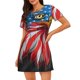 thumbnail image 1 of Fotbe Eagle Head With American Flag Bata de Dormir para Mujer con Estampado, Camisón de Algodón de Manga Corta, Ropa de Dormir Casual, 1 of 6