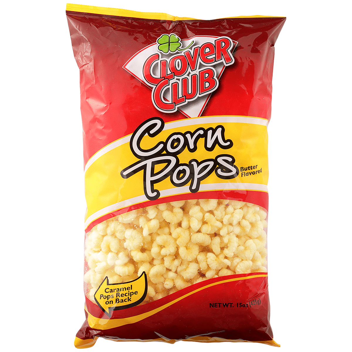 (2 pack) Clover Club Corn Puff Pops - Puffed Corn - Butter Flavored - Net Wt. 15oz