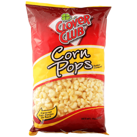 Clover Club Corn Puff Pops - Puffed Corn - Butter Flavored - Net Wt. 15oz