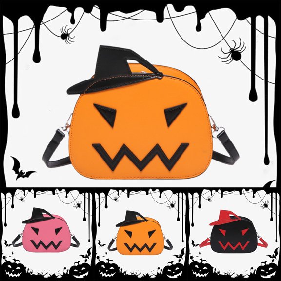 CAIXIA Womens Crossbody Purse Womens 3D Pumpkin Novelty Halloween Crossbody Messenger Bag, Adjustable Strap Fashionable Holiday Shoulder Purse