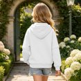 thumbnail image 7 of YUANxueke Girls Zip Up Detachable Sleeves Sweatshirt Fashion Warm Solid Color Hoodie Cozy Jacket with Pockets,White,8-9 Years, 7 of 7