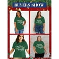 thumbnail image 5 of XCHQRTI Christmas Tree Shirt for Women Plus Size Tshirt Short Sleeve Graphic Top, 5 of 10