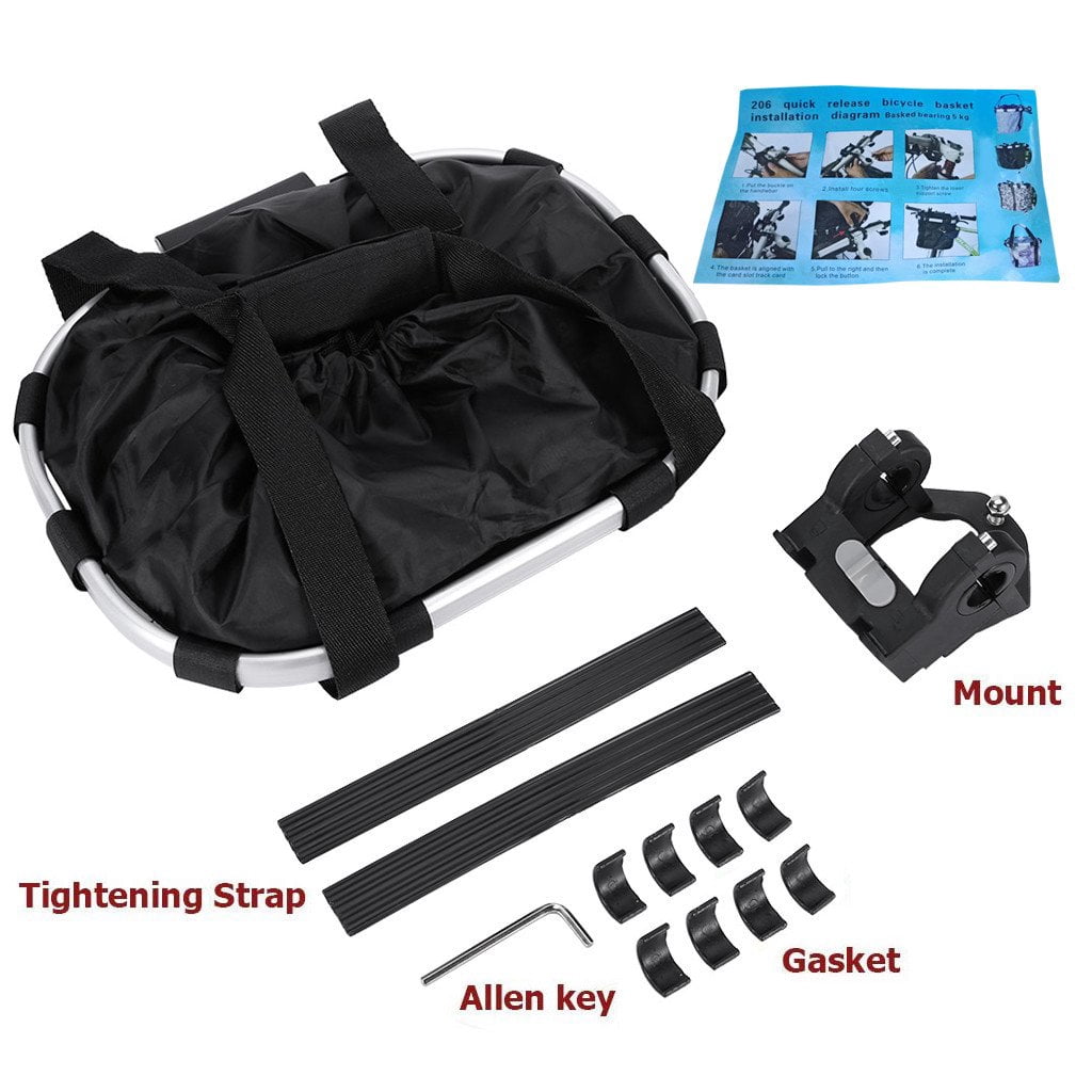 CNKOO Bicycle Front Basket, Removable Waterproof Bike Basket, Pet special car basket Black