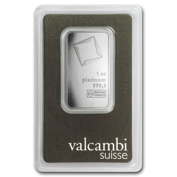 1 oz Platinum Bar - Valcambi 9995 Fine With Assay