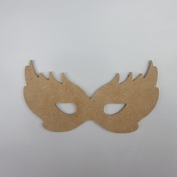 5" Fancy Mardi Gras Mask, Unfinished MDF Art Shape by Wooden Craft Cutouts, 1-8 Thickness