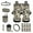 American Tribal Cow Print Retro, variant on Renewold Brown Beige Cow Print 15 PCS Car Seat Cover Full Set, with Steering Wheel Cover Seat Belt Pad Cover Trash Bin Rear View Mirror Cover Cup Holders Keychain Air Vent Storage Bag Car Decoration