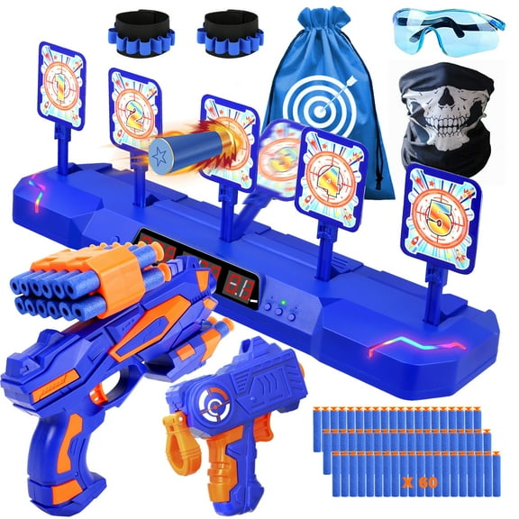 Electronic Shooting Target for Nerf Guns, Christmas Birthday Gifts Toys for 5 6 7 8 9 10  Years Old Kids-Boys & Girls