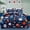 Blue, variant on NTBED 6Pcs Bed in A Bag Twin Sports Modern Comforter Set,Navy Rugby Ball Printed Bedding Collections,for Boys Kids Teen