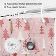 thumbnail image 5 of Christmas Tree Shower Curtain Pink Xmas Tree Shower Curtain Winter Snowflake Pine Pattern Holiday Shower Curtains for Bathroom Decor Washable Durable Fabric Bathroom Curtain 72x72in, 5 of 6