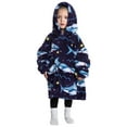 thumbnail image 2 of Oversized Wearable Blanket Hoodie For Adult Kids - Big Hooded Sherpa Junior Sweatshirt With Front Pocket, 2 of 5