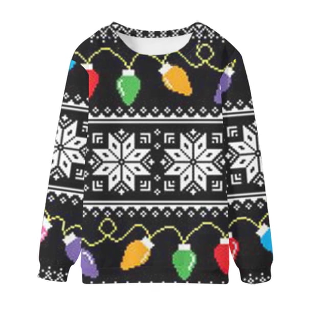 Blusas y camisas de manga larga con cuello redondo para hombre, sudaderas informales de Navidad y Halloween, jersey con estampado de cuello redondo, jersey para fiestas, celebraciones y eventos, blusa