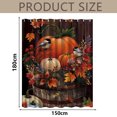 thumbnail image 2 of Cortinas de ducha de calabaza de Acción de Gracias de otoño para baño, juego de cortinas de ducha impermeables de color naranja con diseño de pájaro otoñal y 12 ganchos, 2 of 5
