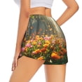 thumbnail image 4 of Picia Butterflies In Flower Field Pattern Women's 2 in 1 Athletic Running Shorts High Waisted Workout Casual Gym Sweat Shorts with Comfy Liner Zipper Pockets-Large, 4 of 9