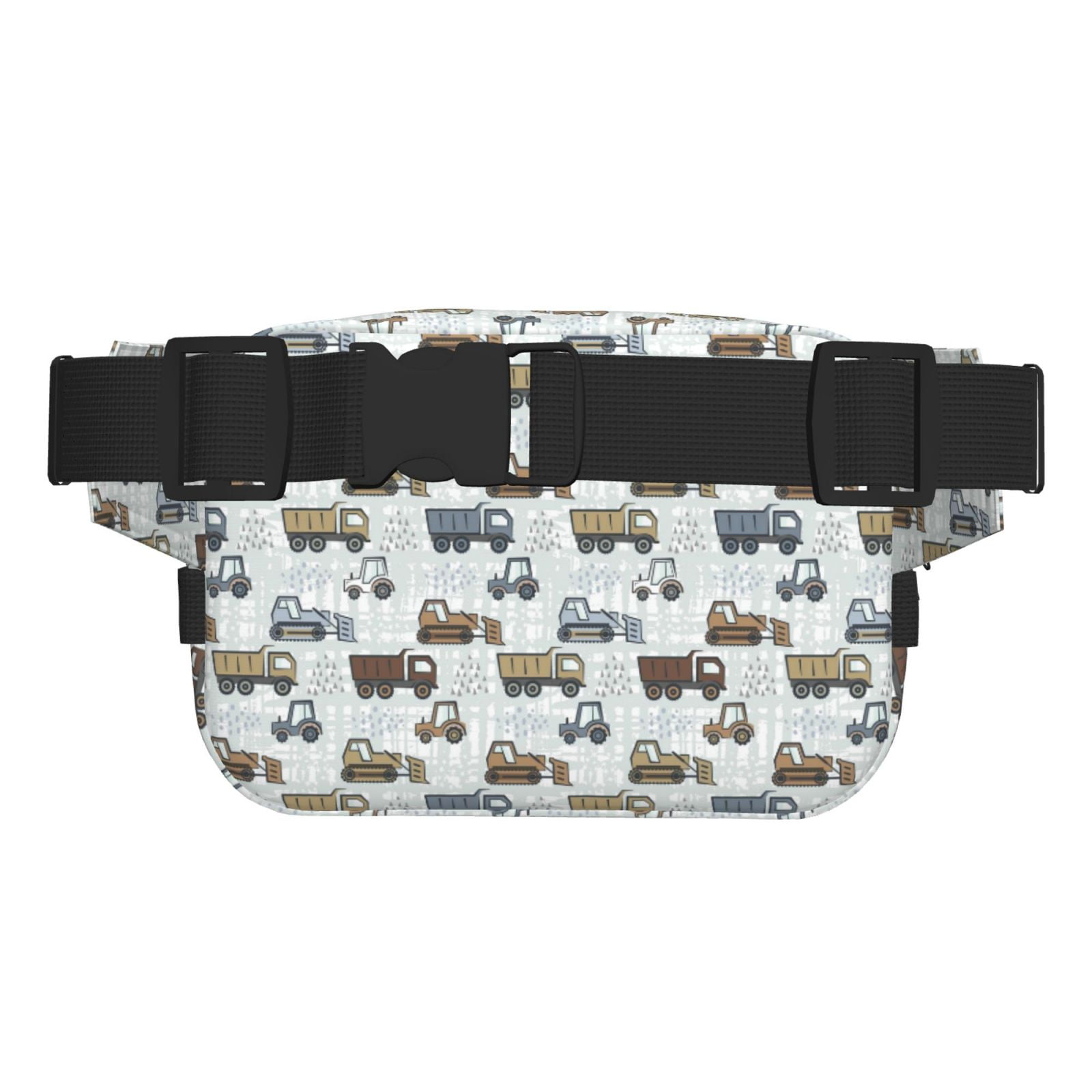 Picia Tractor and Dumper Print Square Double-Layer Waist Bag Mini Adjustable Waist Belt Bag Exercise Running Travel Hiking