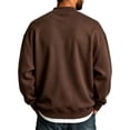 thumbnail image 4 of Hearthz Mock Neck Mens Sweatshirt Fall Winter Mens Long Sleeve Sweatshirts Solid Color Streetwear Lightweight Pullover Men Brown XXL, 4 of 5