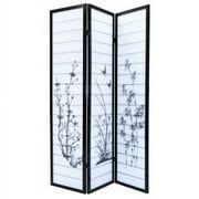 ALEKO 3PRD03 Oriental-Style Wood and Rice Paper 3-Panel Screen Privacy Room Divider, 53"W x 69"H