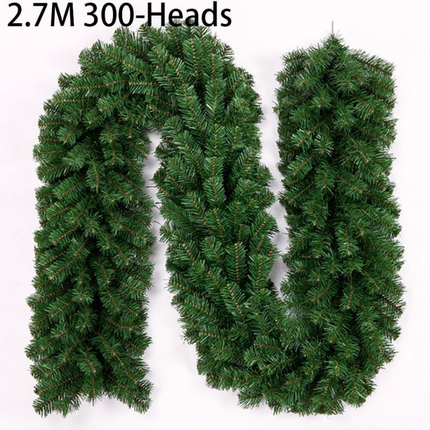 Merry Christmas Decorations For Home LED Glowing Garland Ornaments New Year Artificial Green Leaves Door Decor Hanging Wreath