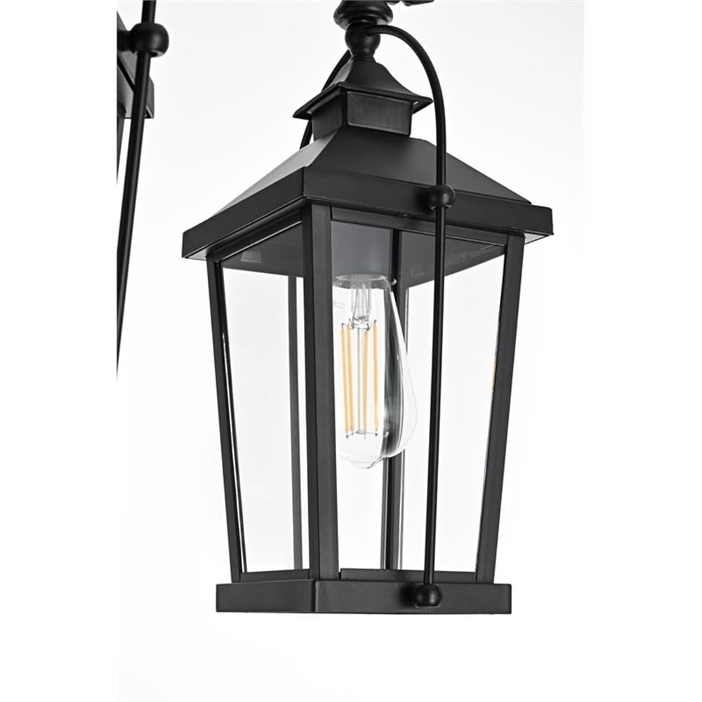 Pemberly Row Contemporary 84" Outdoor Post Light With Pole in Black