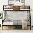 thumbnail image 2 of JERFIT Over FULL Metal Bunk Bed with 2 - Side Ladder and Full-Length Guardrail No Box Spring, 2 of 10