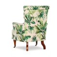 thumbnail image 3 of Linon Junnell Wood Upholstered Leaf Print Accent Chair in Green, 3 of 10