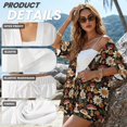 thumbnail image 6 of Xoenoiee Mushroom Daisy Flower Print 2 Piece Outfits Set Short Sleeve Cardigans for Women Lightweight Summer Cardigan Casual Fit Beach Cover Up with High Waisted Shorts, L, 6 of 7