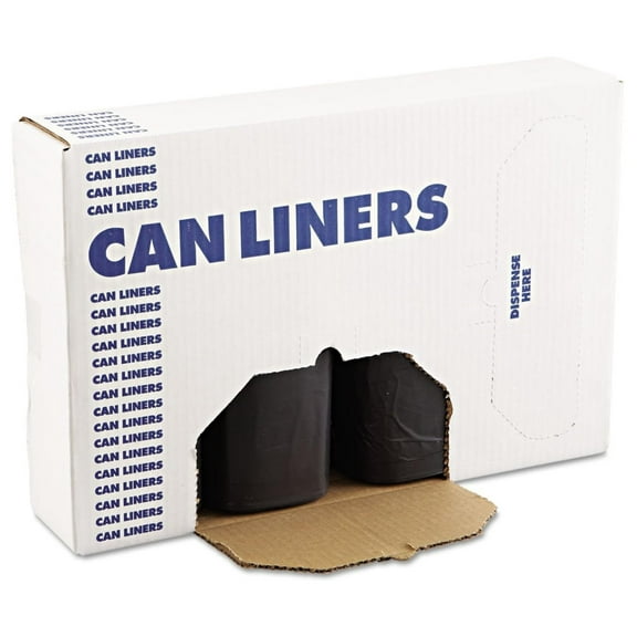 X7658SKKR01 38 in. x 58 in. 60 gal. 1.2 mil Recycled Low-Density Polyethylene Can Liners - Black (100/Carton)
