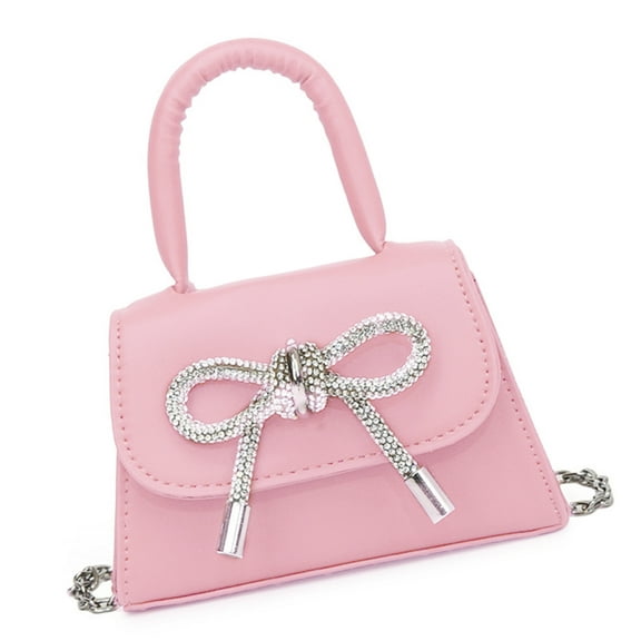 Necvior Bowknot Designs Mini Handbag Fashion Solid Color Crossbody Bags PU Flap Square Shoulder Bag for Women