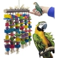 thumbnail image 2 of Juguete para masticar loros y pájaros grandes, bloques de madera naturales multicolores, juguetes para rasgar loros y pájaros sugeridos para grandes, 2 of 7