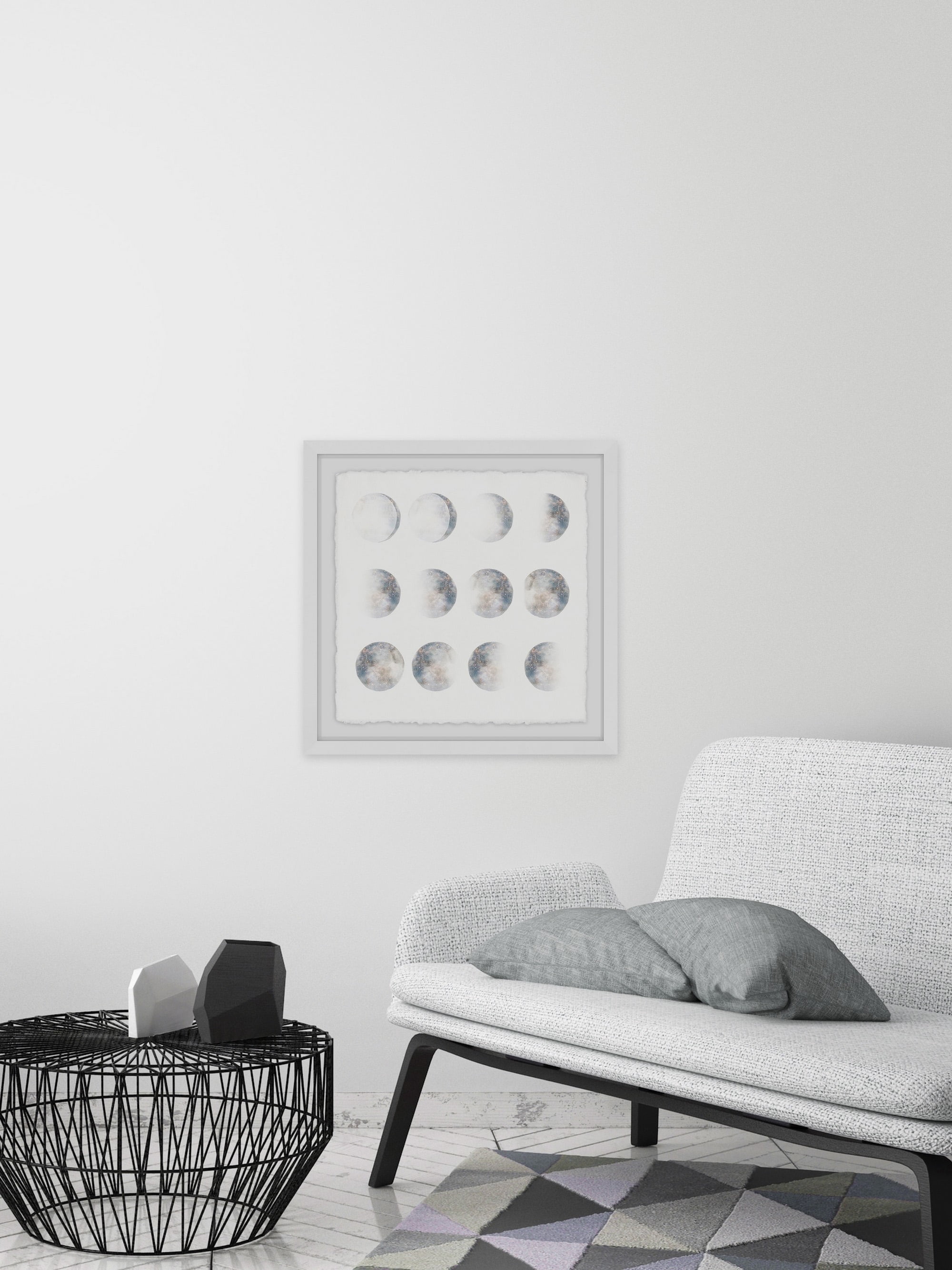 Moon Phase Framed Painting Print