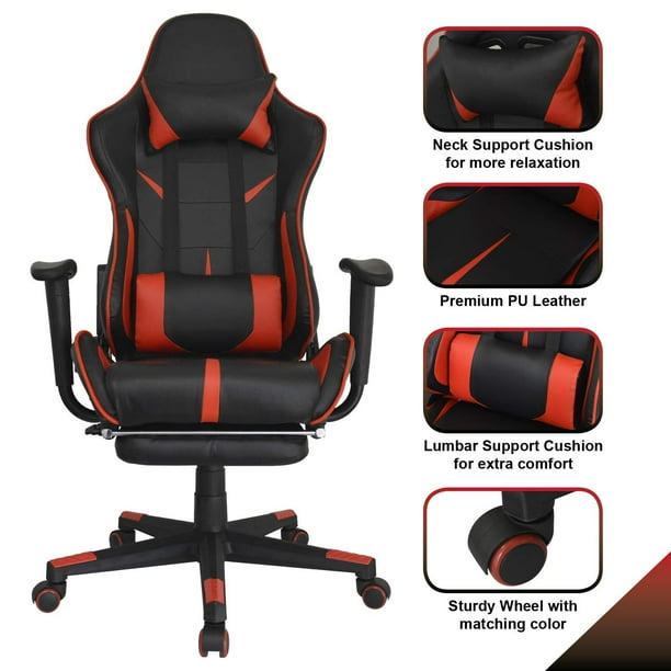 Gaming Office Chair Game Racing Ergonomic Backrest and Seat Height