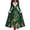 Dark Green1, variant on Womens Celestial Dress Moon Star Print V Neck Long Sleeve Fuzzy Neckline Fitted Waist Flared Maxi Hem Evening Gown