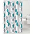 thumbnail image 1 of PEVA Shower Curtain with Hooks, 71x71 Inch, Leaves, 1 of 2
