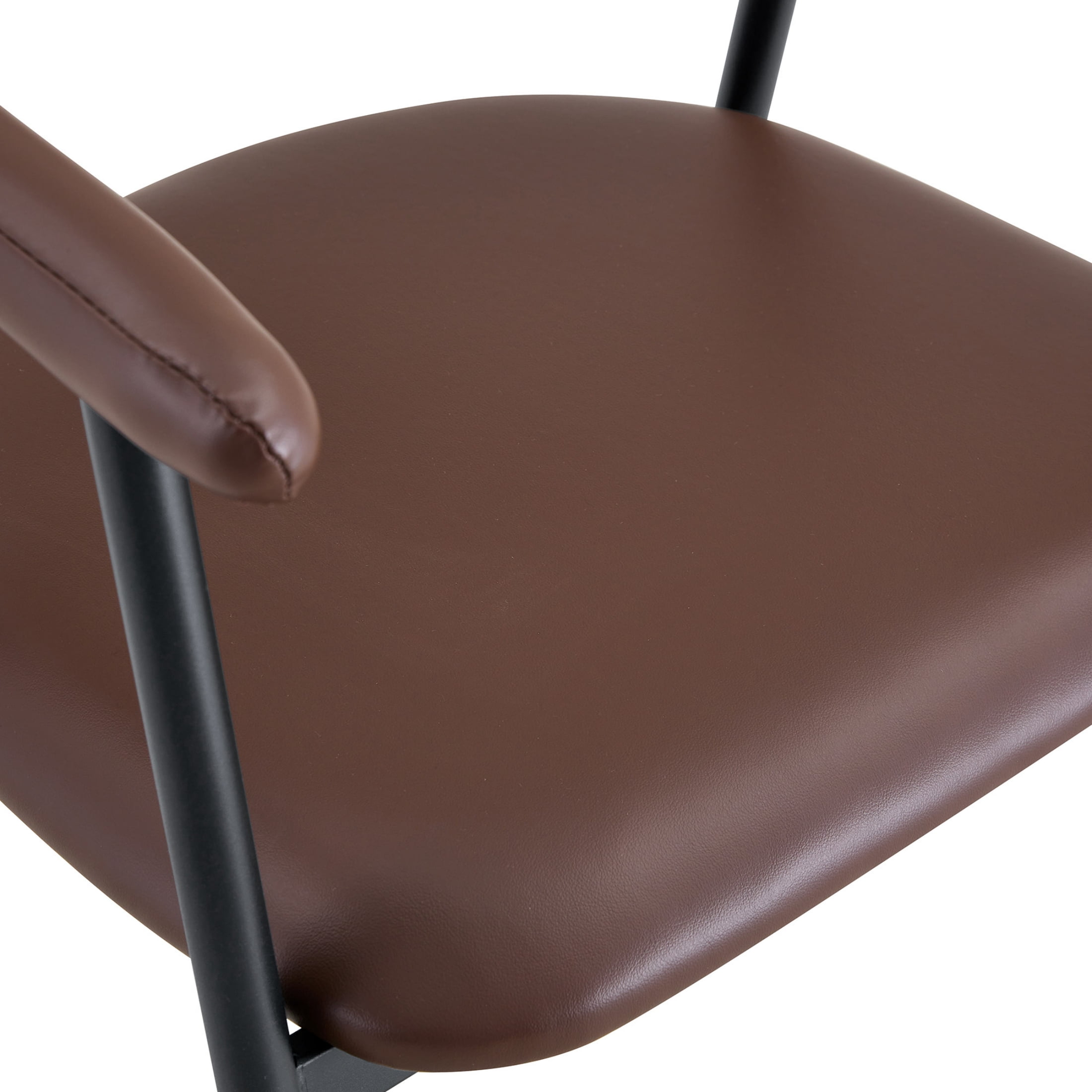 Vinform Upholstered Dining Chairs Set of 4, PU Leather Dining Room Chairs, Brown