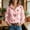 A2 Pink, variant on Valentines Day Shirts Women Long Sleeve Love Heart Graphic Half Button Stripe Ruffled Stand Collar Puff Sleeve Graphic Pullover Top Love Heart Print Long Sleeve Shirt A3 Hot Pink S-3XL